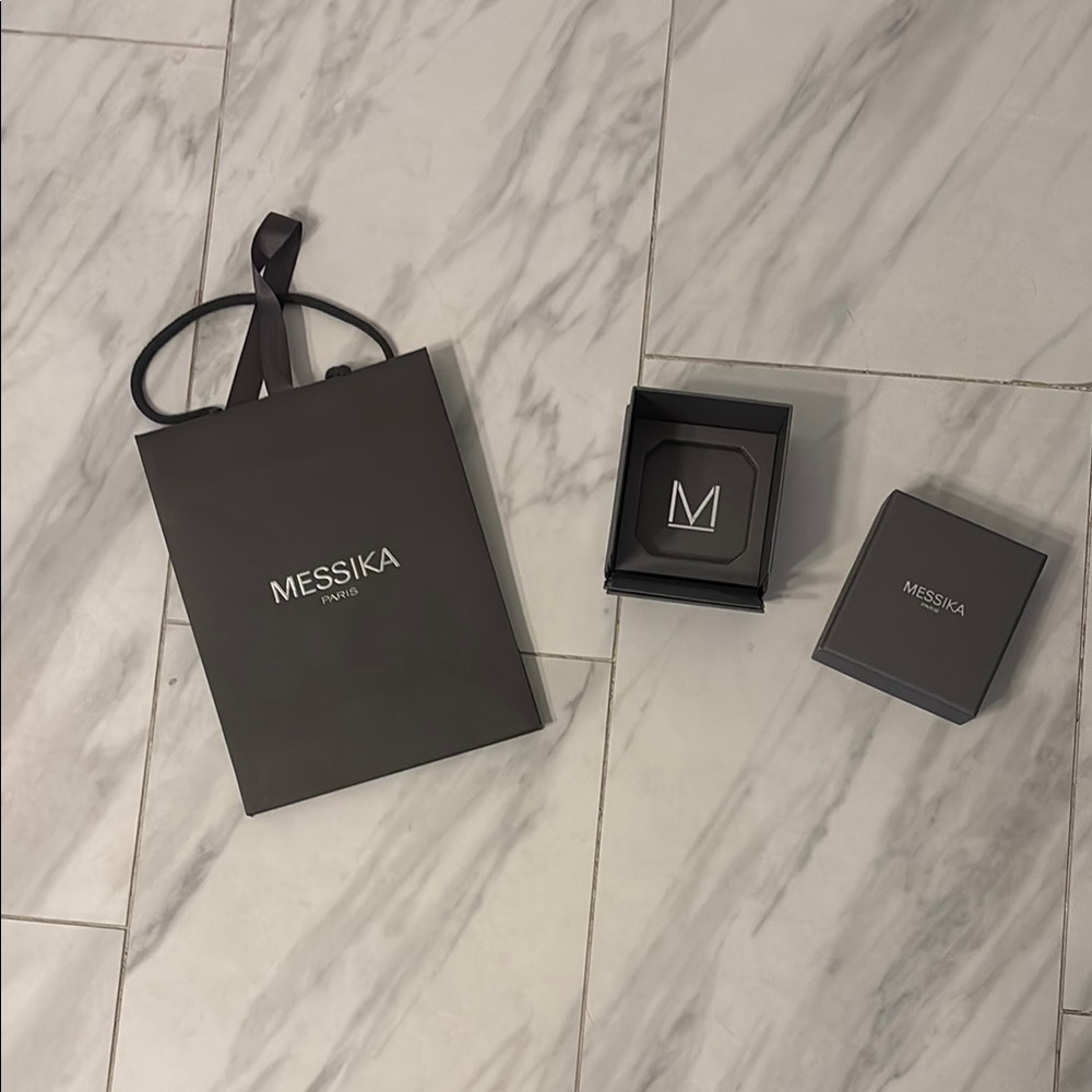 Messika Gray Luxury Shopping Bag and gift box. New